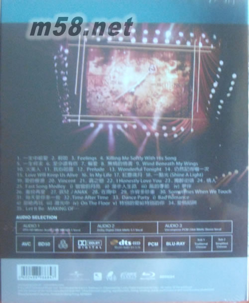 譚詠麟.杜麗莎 Time After Time 演唱會 藍光DVDBD背面圖片