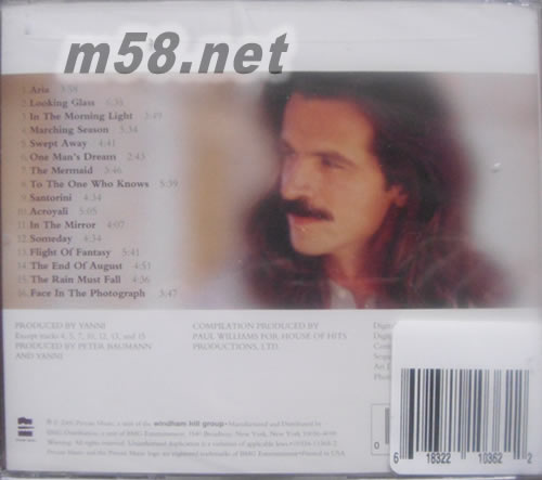 2000年最新精選 THE VERY BEST OF YANNI 2000 美版 新世紀(jì)純音樂專輯背面圖片