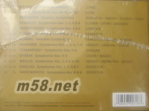 WIENER PHILHARMONIKER SYMPHONY EDITION維也納愛樂DG公司錄音合集 50CD 大套裝專輯背面圖片