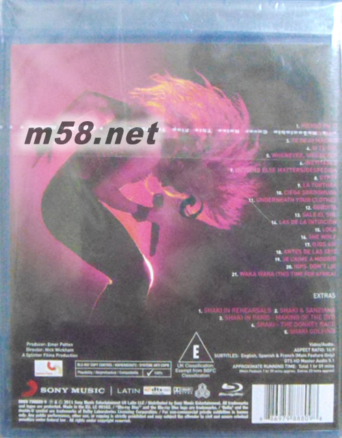 LIVE FROM PARIS 藍光DVD專輯背面圖片