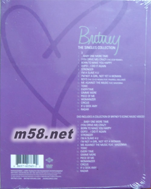 The Singles Collection CD+DVD專輯背面圖片