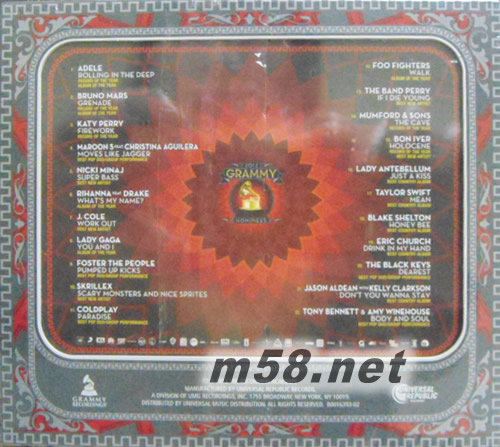 2012 Grammy Nominees 2012 葛蘭美專輯背面圖片