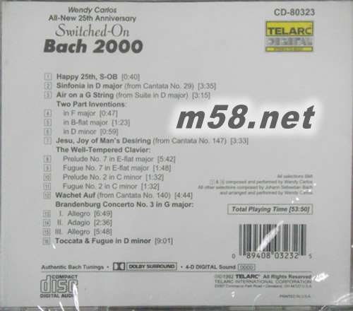 SWITCHED ON BACH 2000專輯背面圖片