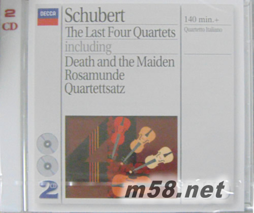 舒伯特 最后四首四重奏 Schubert The Last Four Quartets 白色封面雙CD專輯正面圖片