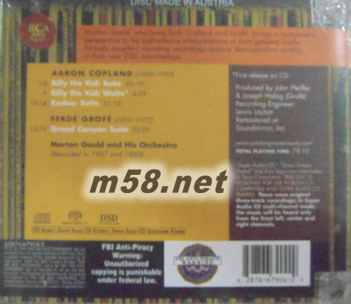柯普蘭:比利小子COPLAND BILLY THE KID RODEO (Living Stereo SACD特惠)專輯背面圖片