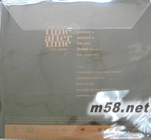 Time After Time 黑膠 限量版專輯背面圖片