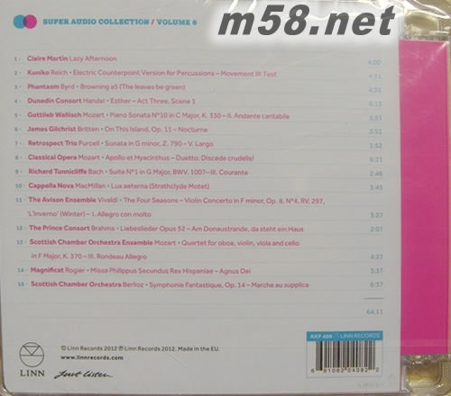 LINN RECORDS THE SUPER AUDIO COLLECTION 6 環繞王第6集SACD專輯背面圖片