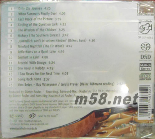 浮云光影 Michael Schlierf: Clouds and Silver Linings SACD專輯背面圖片