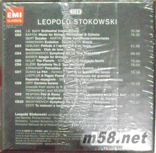 斯托科夫斯基的EMI偉大錄音集(10CD大套裝)專輯背面圖片
