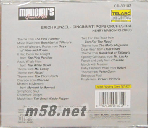 HENRY MANCINI CHORUS 曼西尼的金曲專輯背面圖片