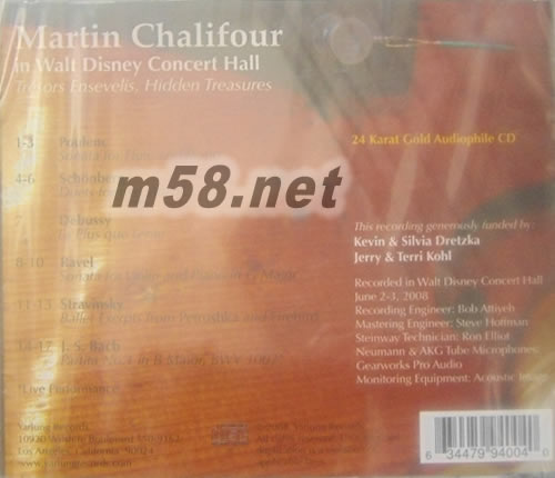 在懷特 迪士尼音樂廳 MARTIN CHALIFOUR IN WALT DISNEY CONCERT HALL (24K GOLD)專輯背面圖片