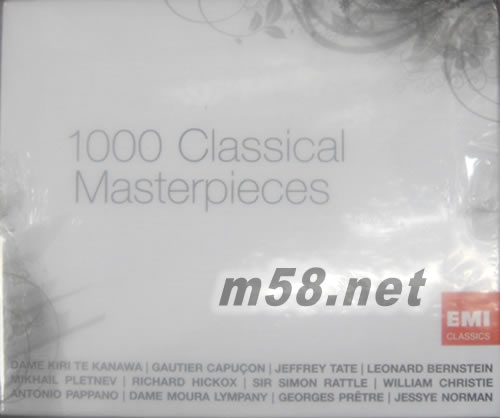 1000 CLASSICAL MASTERPIECES EMI大師經典古典樂1000【限量典藏盒】61CD 大套裝 白色封面專輯背面圖片
