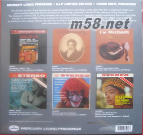 Mercury Living Presence II 水星 2 180g 33RPM LP 6黑膠大套裝專輯背面圖片