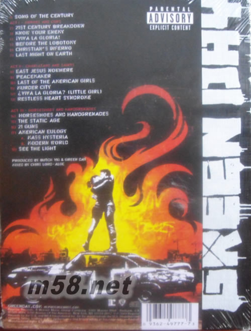 21st CENTURY BREAKDOWN CD+書 歐版專輯背面圖片