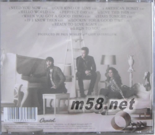 Need You Now 現在就需要你 美版專輯背面圖片