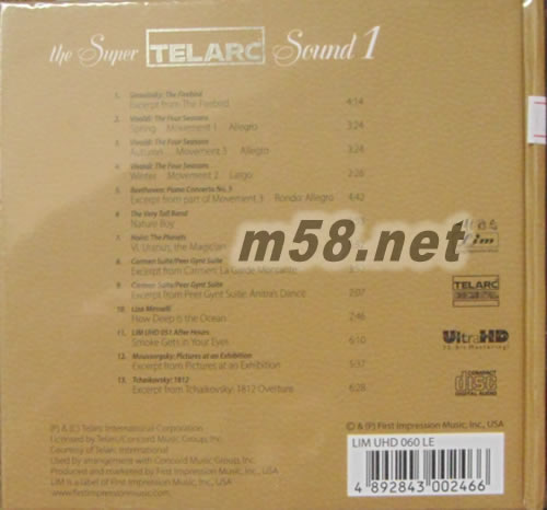 THE SUPER TELARC SOUND 1超級泰拉克之聲 UHD 限量版專輯背面圖片