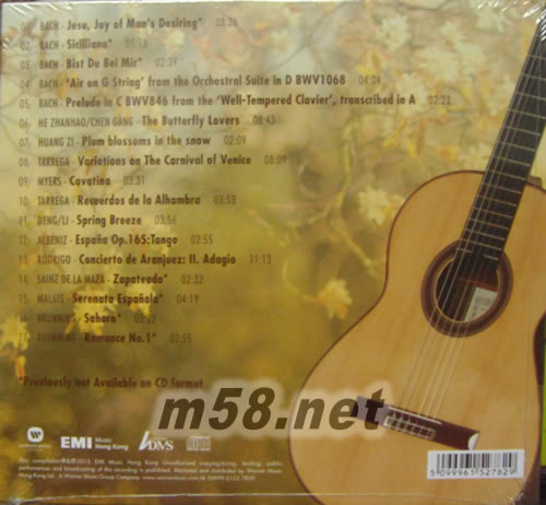 首張精選專輯 古典吉他Sojourn專輯背面圖片