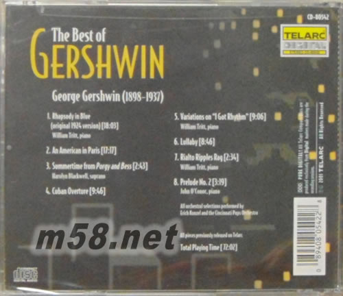 The Best of Gershwin最好的格什溫鋼協(xié)專輯背面圖片