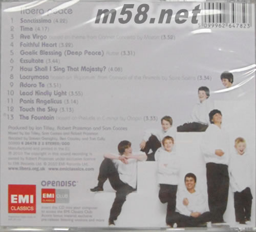 寧靜天籟Peace 歐洲版專輯背面圖片