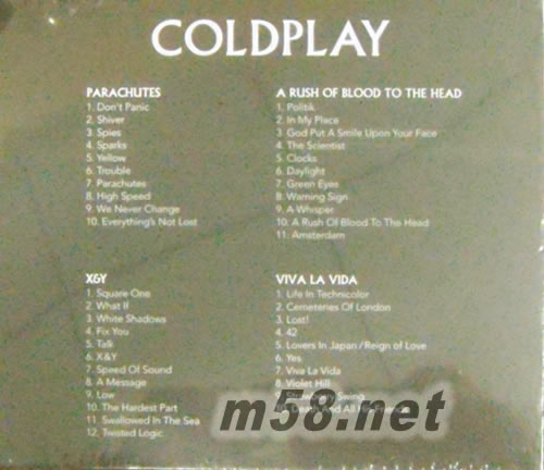 4 CD Catalogue Set: Parachutes/A Rush of Blood to the Head/X&Y/Viva La Vida(套裝)專輯背面圖片