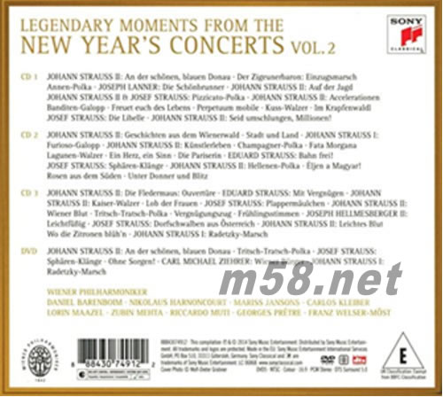 維也納新年音樂會精選 歷史經典時刻vol. 2 3CD+DVD專輯背面圖片