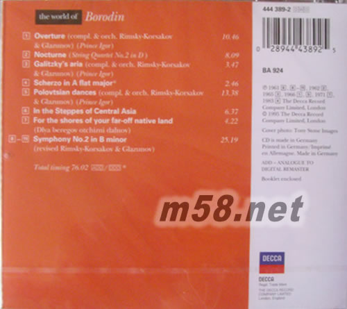 The World of Borodin專輯背面圖片