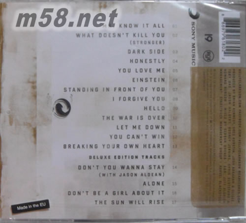 Stronger 堅定不移 (豪華加值歐版)專輯背面圖片