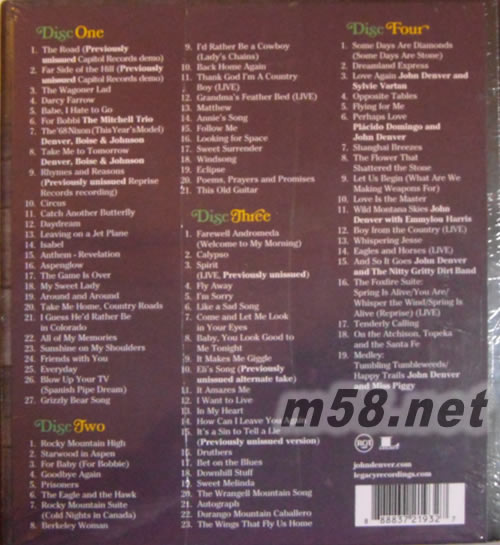 All of My Memories 鄉(xiāng)村民謠的所有記憶(4CD)套裝專輯背面圖片