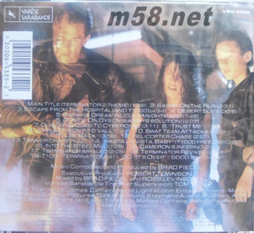 SCHWARZENEGGER TERMINATOR 2 終結者 2 審判日 電影原聲 美版專輯背面圖片