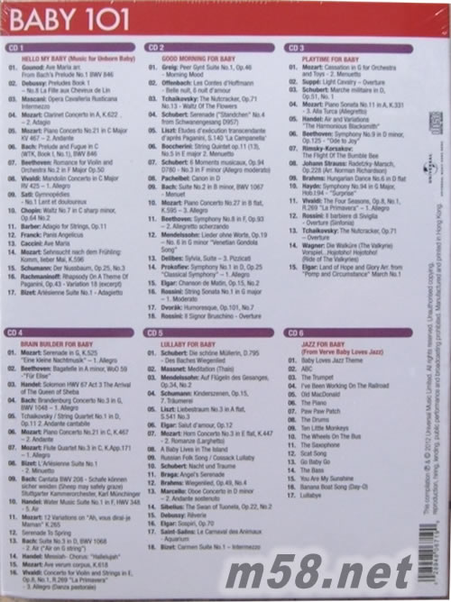BABY 101 最愛BB音樂 寶寶101專輯背面圖片