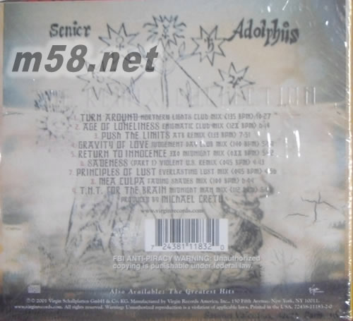 禁欲混音珍藏版 THE REMIX COLLECTION 美版專輯背面圖片