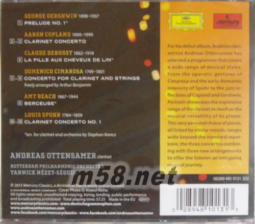 Portraits Clarinet Album 單簧管的肖像專輯背面圖片