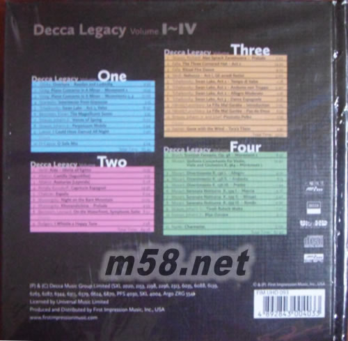 FIM Decca Legacy Vol. I-IV 一聽鐘情 - 迪卡典藏(UHD套裝)專輯背面圖片