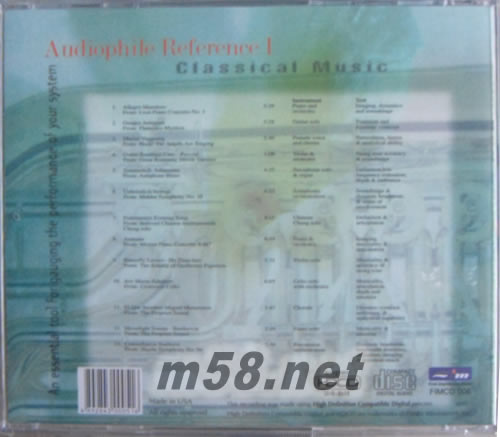 監聽天碟I古典音樂AUDIOPHILE REFERENCE I專輯背面圖片