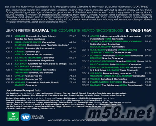 THE COMPLETE ERATO RECORDINGS VOL.II – 1963-1969 (長笛演奏家20CD套裝)專輯背面圖片