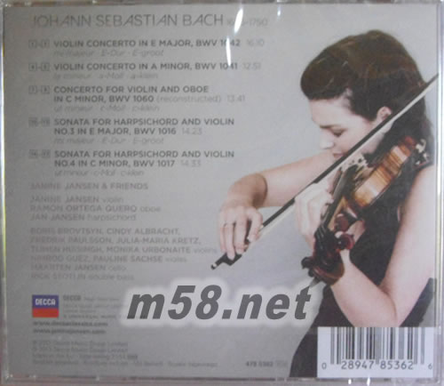 Bach Concertos 小提琴協(xié)奏曲專輯背面圖片