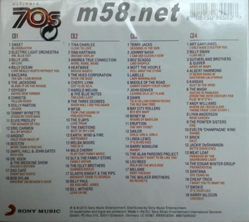 Ultimate...70s 終極70(4CD)套裝專輯背面圖片