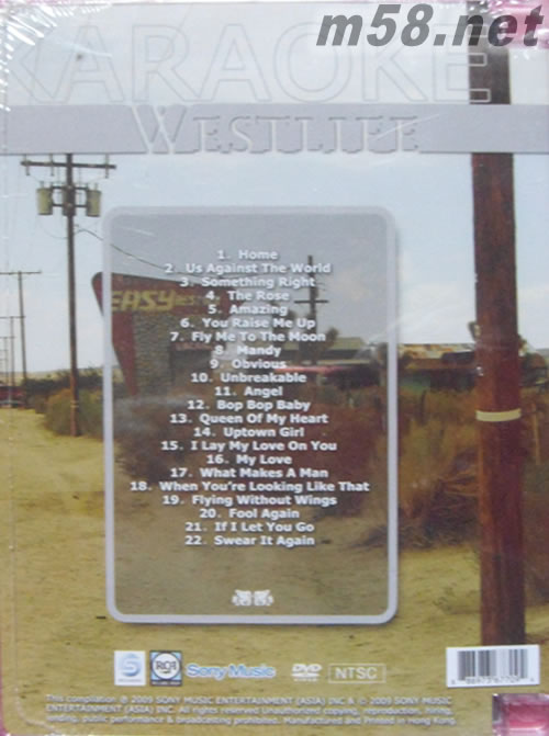 真愛冠軍情歌精選卡拉OK DVD The Karaoke Collection專輯背面圖片