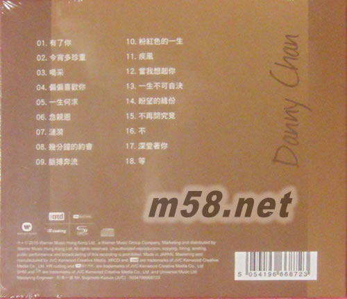 Danny Chan Greatest Hits (New XRCD)專輯背面圖片