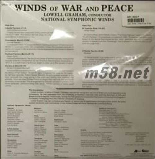 威信 Wilson Audio WINDS OF WAR AND PEACE LOWELL GRAHAM戰(zhàn)爭與和平之風(fēng) 黑膠專輯背面圖片