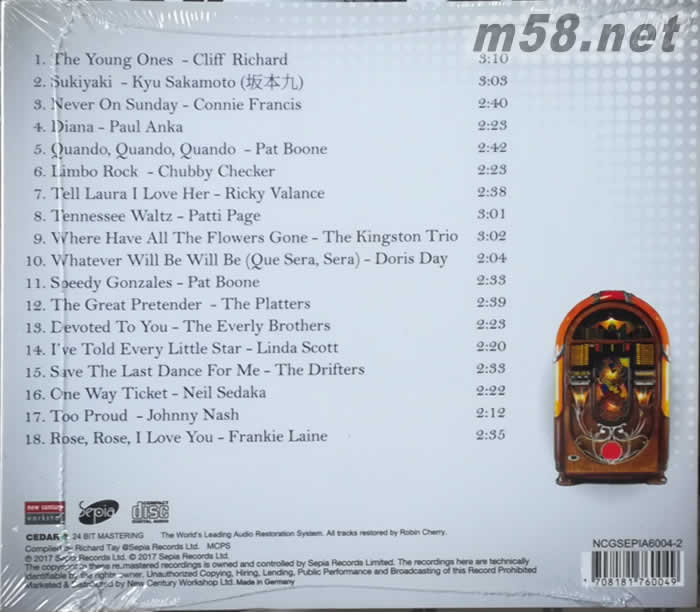 HI FI 懷舊金曲 AUDIOPHILE RE-MASTERING OF ORIGINAL OLDIES原裝錄音 第二集專輯背面圖片