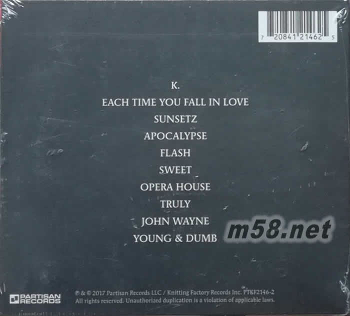 Cigarettes After Sex專輯背面圖片