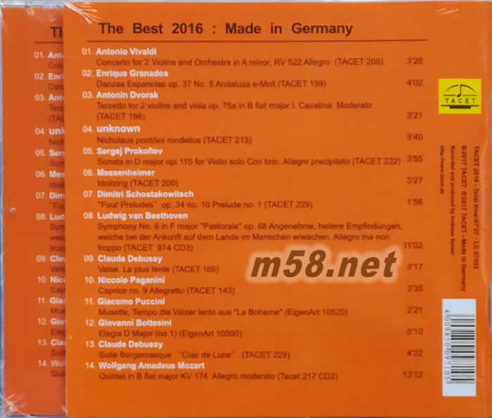 TACET 2016精選 發燒美樂 真空管The Best of 2016:Perfect Audiophile專輯背面圖片