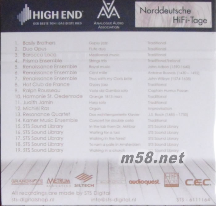 馬蘭士-慕尼黑2016音響展超級測試片 THE ABSOLUTE SOUND REFERENCE VOL 3 第三集專輯背面圖片