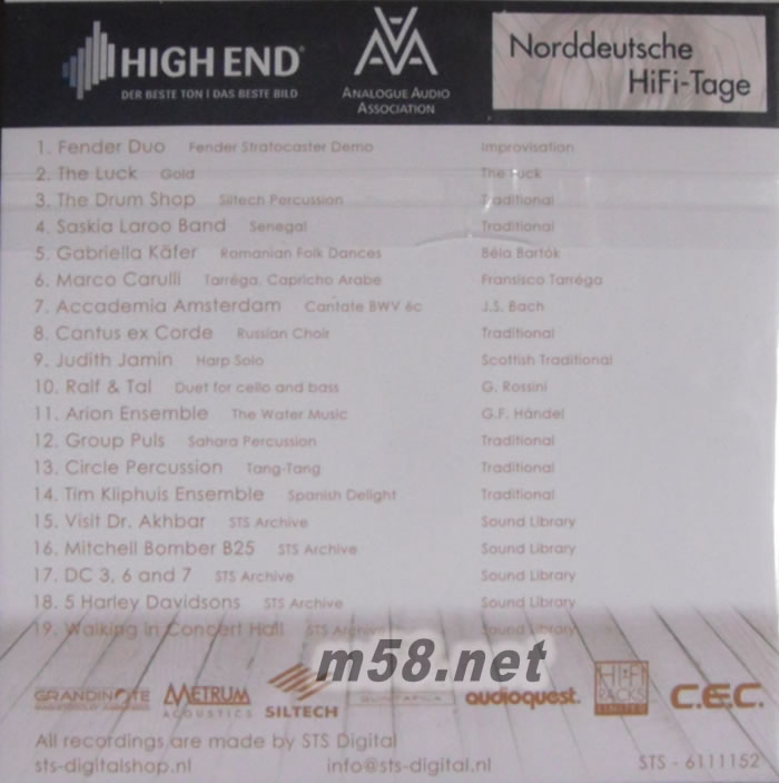 馬蘭士-慕尼黑2016音響展超級測試片 THE ABSOLUTE SOUND REFERENCE VOL 2 第二集專輯背面圖片