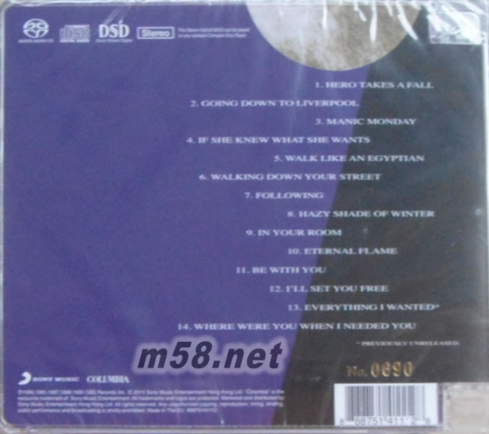 BANGLES 精選Greatest Hits SACD(2017SONY SACD)專輯背面圖片