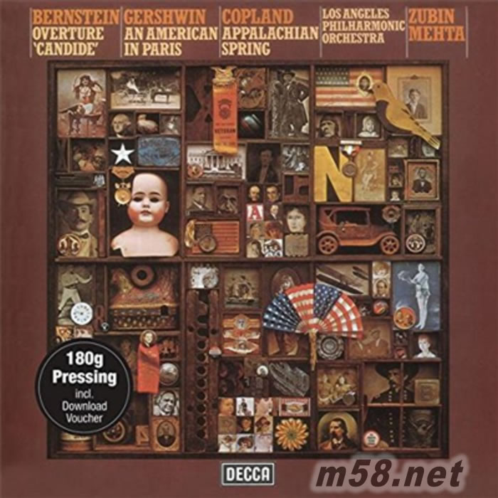 梅塔指揮伯恩斯塔 格什溫 科普蘭作品 Mehta conducts Bernstein, Gershwin & Copland LP黑膠唱片專輯正面圖片