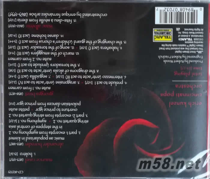 RAVEL Bolero BORODIN Music from Kismet BIZET Suites from Carmen專輯背面圖片