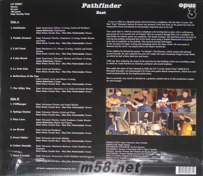 探路者 East - Pathfinder 180g 33RPM LP 黑膠專輯背面圖片