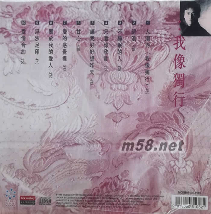 人潮內(復黑版)專輯背面圖片